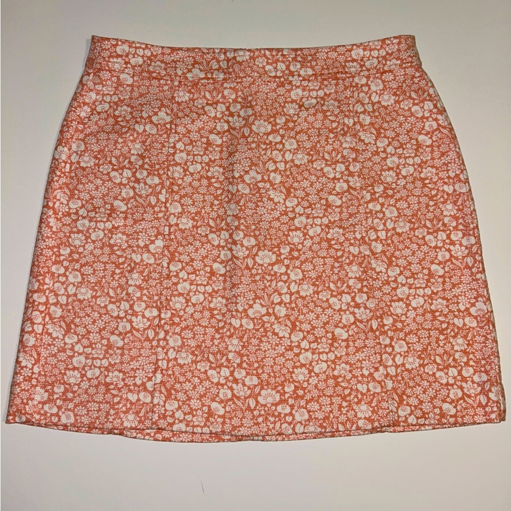 LOFT Orange Floral Mini Skirt